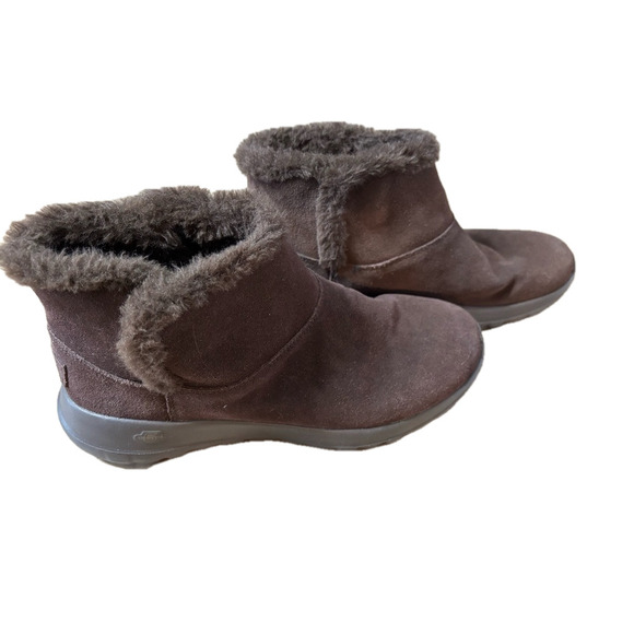 Skechers Brown Suede Fur-Lined Ankle Boots Suede and Faux Fur size 7.5 - Picture 1 of 8